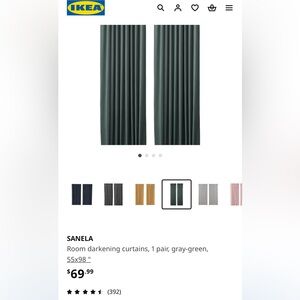 IKEA SANELA grey green panels.
